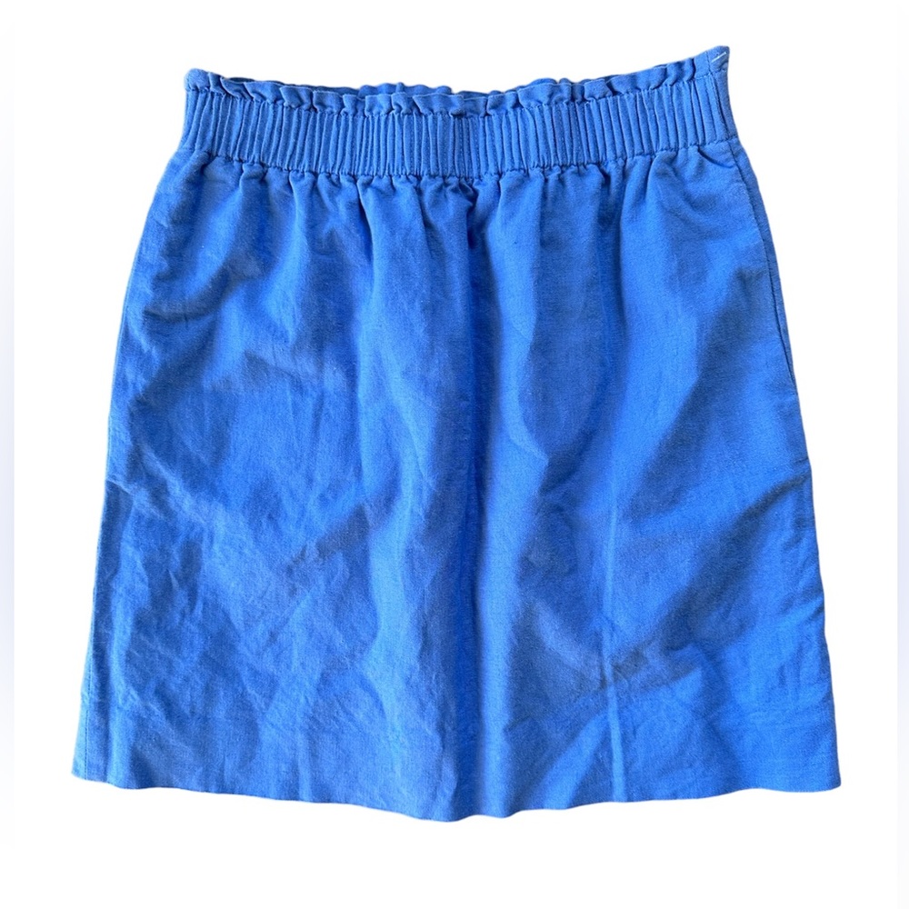 J. Crew light blue linen sidewalk skirt size 2 stretch waist